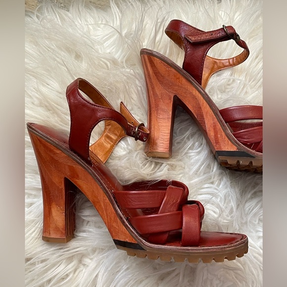 70’s Brazilian Platform Heels/ Braided Leather/Footworks Brasil/ Fits Size 6.5-7 - Picture 7 of 16